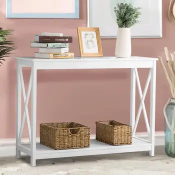 

Console MDF Table Side End Table Shelf Storage Wooden Hall Desk Living Room Bedroom Hallway Home Furniture Orgnize Side Table