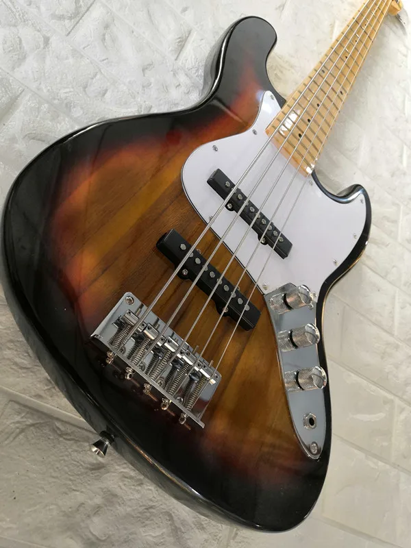 Электрическая гитара бас джаз 5 струн Sunburst цвет палисандр фингерборд доступен