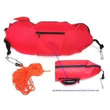 Spearfishing Torpedo Buoy Red Nylon Inflatable Diving Float Removable Dive Ropes Diver With Line Gear Flag 25m B7h6