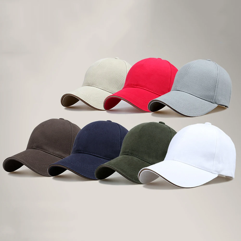 Men Women Summer Plain Curved Outdoor Sun Block Baseball Cap Adjustable Hat