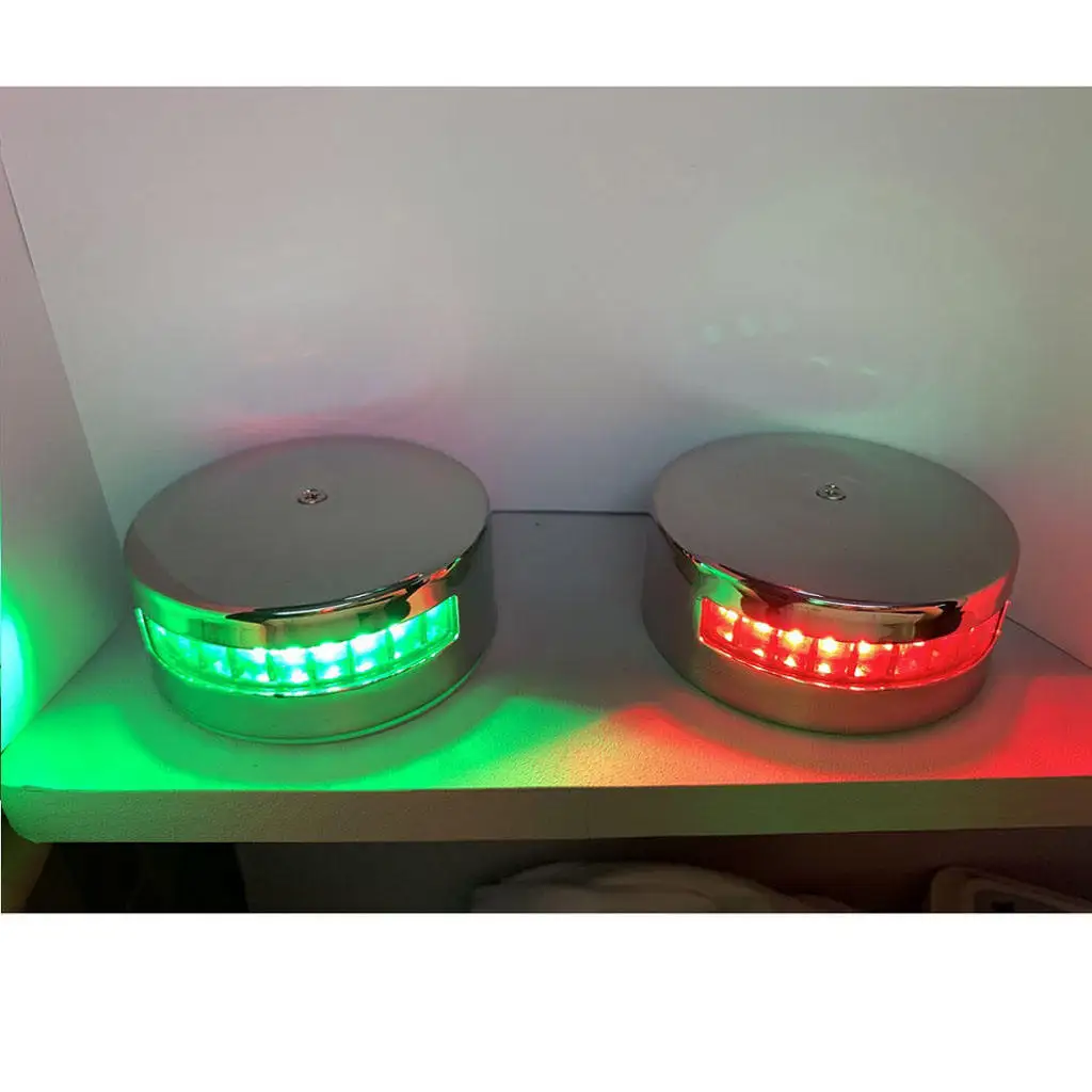 2pcs Marine LED Navigation Lights Lamp, Red and Green LED for Boat Pontoon Yacht Skeeter Sailboat - IP66 Waterproof