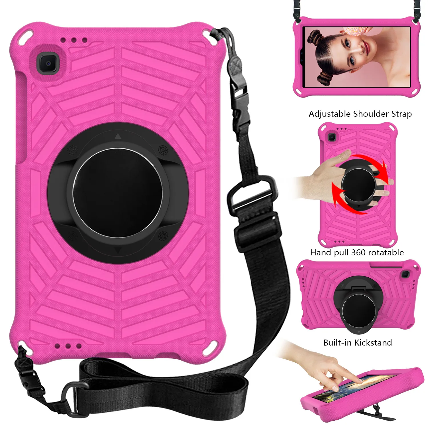 Kids Safe EVA Tablet Case For Samsung Galaxy Tab A7 Lite 8.7 2021 SM-T220 T225 Galaxy Tab A7 10.4 SM-T500 Shoulder Strap Cover
