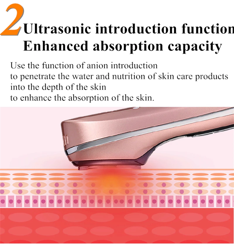 AOKO Ultrasonic Hot Cold Beauty Machine Acne Treatment Face Lifting Electric anti aging Skin Tighten Device Spa Facial Massager