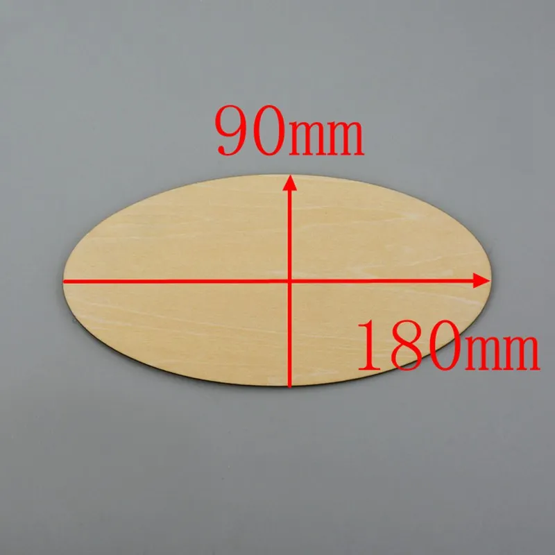10-300 мм чистые необработанные деревянные овальные ремесла поставки Лазерная резка деревенская свадьба, дерево кольца украшения 171179 - Цвет: 180mm 12pcs