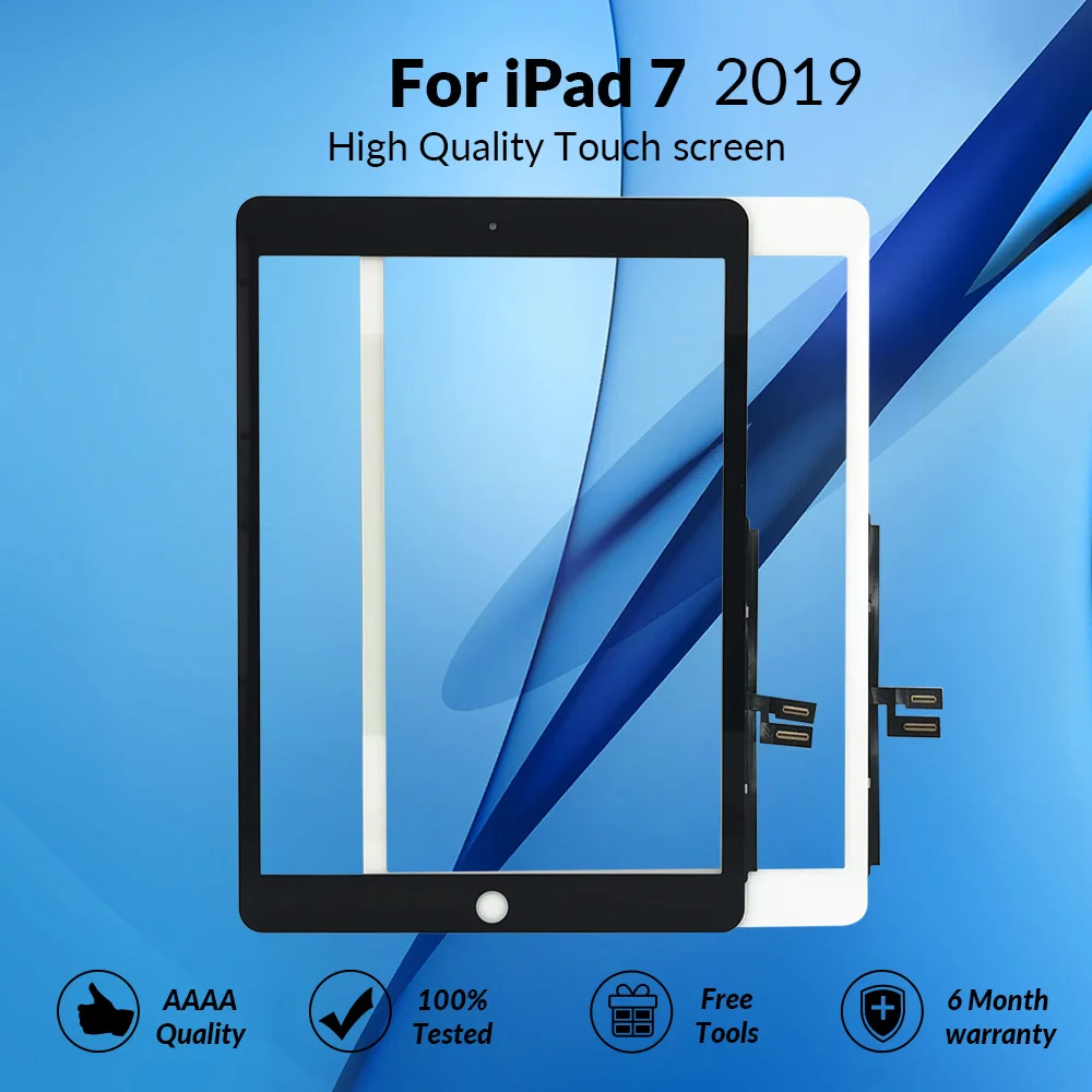 

Touch screen For iPad 7 2019 A2197 A2200 A2198 Glass Digitizer Panel LCD Outer Display Replacement Sensor Glass With Home Button