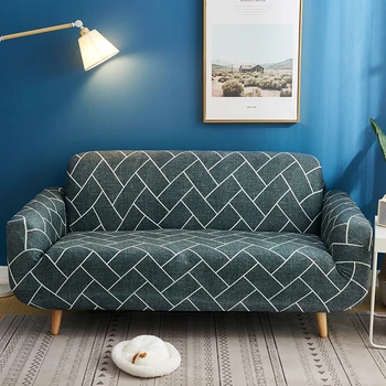 

Nordic Style Geometric Print Slipcover Stretchable Elastic Spandex Sofa Cover For Dogs Pets Wrap Non-slip Sofa Couch Protector