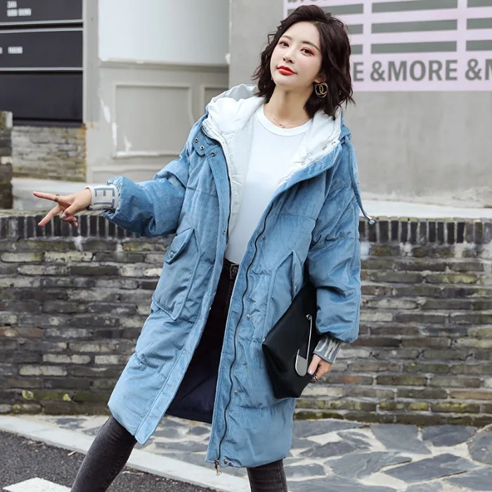 

Photo Shoot Velvet 2019 Autumn And Winter Down Jacket Women's Korean-style Loose-Fit Students Cotton-padded Clothes Fashion Coat