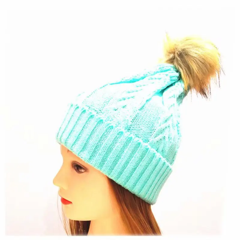

2018 Autumn And Winter New Style Knitted Hat Yarn mao qiu mao Hot Sales WOMEN'S Hat