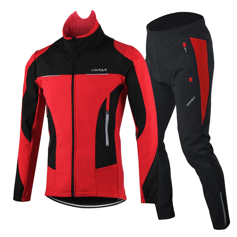 Thermal Cycling Jacket Long Jersey MTB Bike Winter Fleece Shirt Sports Coat Wear 
