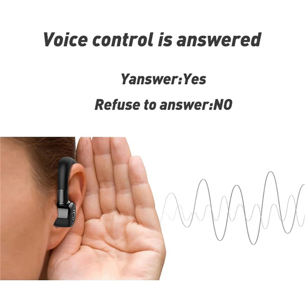 Handsfree Wireless Car Bluetooth Earphones Noise Control Business Bluetooth Headset Fast Charging Headphone with Mic Earburd