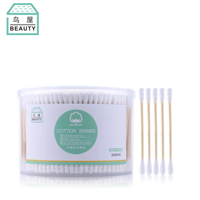 

Bird House Disposable Non-woven Fabric Multi-functional 500 Barreled Double Headed Cotton Swab Stick Manufacturers Direct Sellin