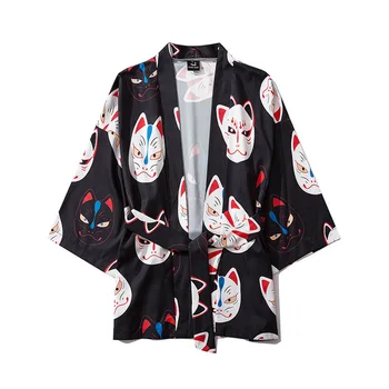 

Japanese Kimono Gown Female Blouse Yukata Men Haori Obi Clothes Samurai Clothing Women Print Kimono Cardigan Cardigan Shirt