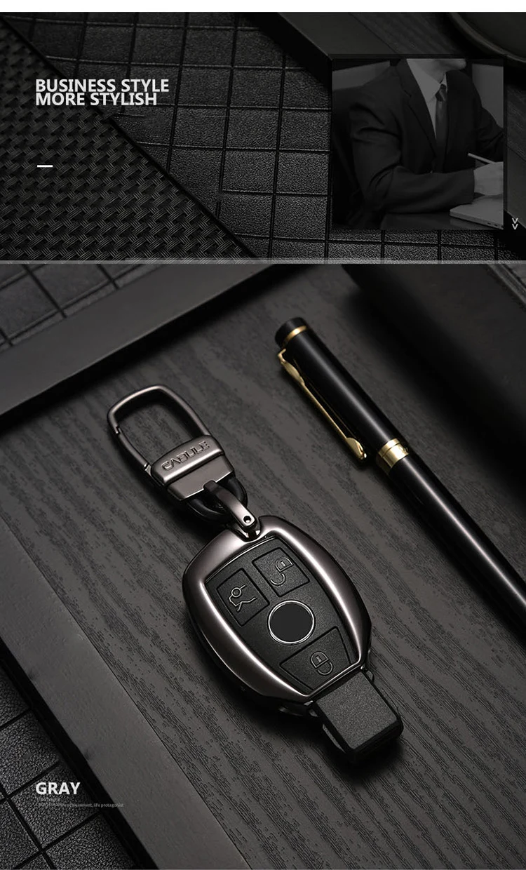 Автомобильные аксессуары, автомобильный брелок, чехол для ключей Mercedes Benz W203 W204 W212 GLK300 CLS CLK CLA SLK S C180, алюминиевый сплав