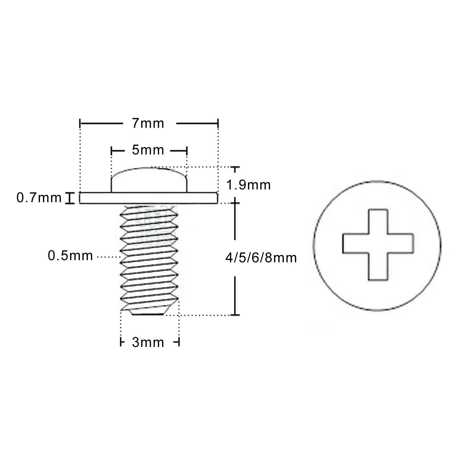 Screw Bolt 100pcs Black M3*4/5/6/8mm PC Case Chassis Motherboard CD DVD Rom Mount Fix Repair Phillips Washer Head DIY Computer