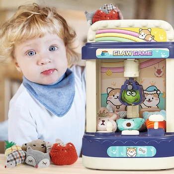 

Catching Doll Game Toys Electronic Mini Claw Arcade Crane Doll Grabber Machine Toy Grab with Music & Light Toys for Children