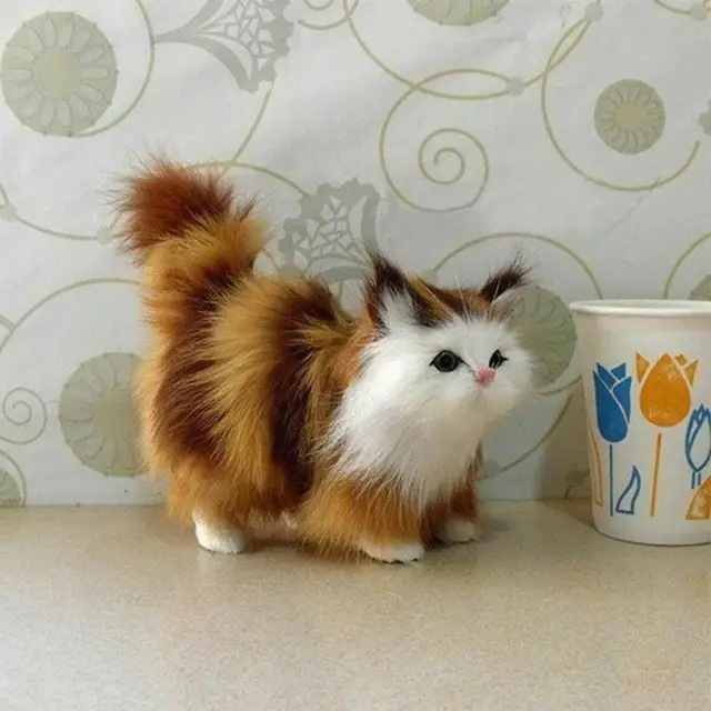 Simulation Cats Simulation Animal Model Plush Toy 1pc Toy Gifts For Children Cute Plush Cats Simulation R5V5 3
