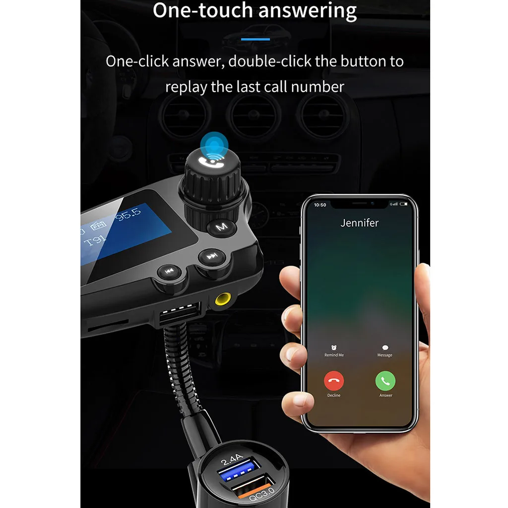 Usb Автомобильное зарядное устройство Bluetooth fm-передатчик Qc Быстрая зарядка 3,0 MP3-плеер для Xiaomi samsung Iphone huawei Qc3.0 зарядное устройство# N