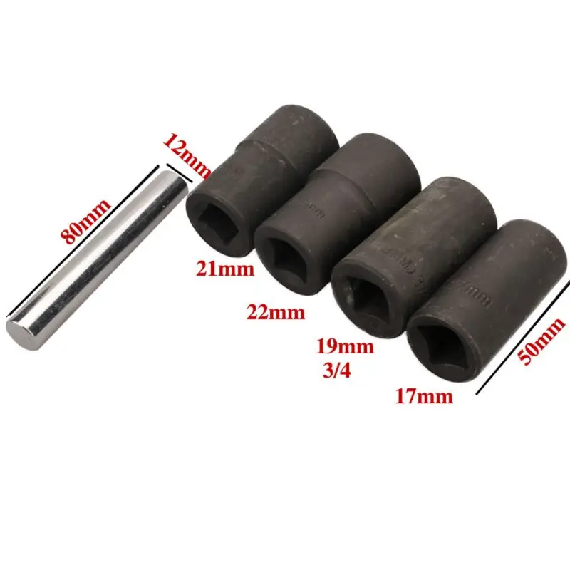 5 Pcs Car Tire Nut Extractor Damaged Sliding Nut Removal Tool Spiral Anti-skid Sleeve Set