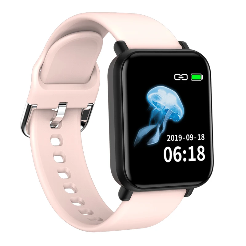 R16 спортивные Смарт-часы es IP68 Водонепроницаемые iphone телефон Smartwatch монитор сердечного ритма кровяное давление женские мужские Смарт-часы PK B57 - Цвет: Pink