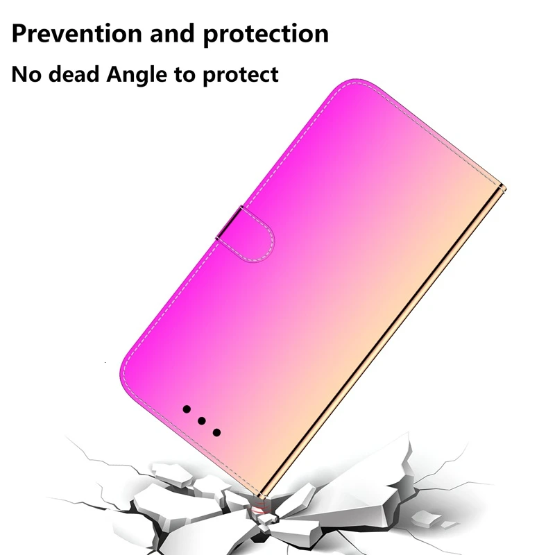 Роскошный зеркальный кожаный флип чехол для Samsung Galaxy Note 10 S8 S9 S10 S20 Plus A40 A50 A70 A10E A20S