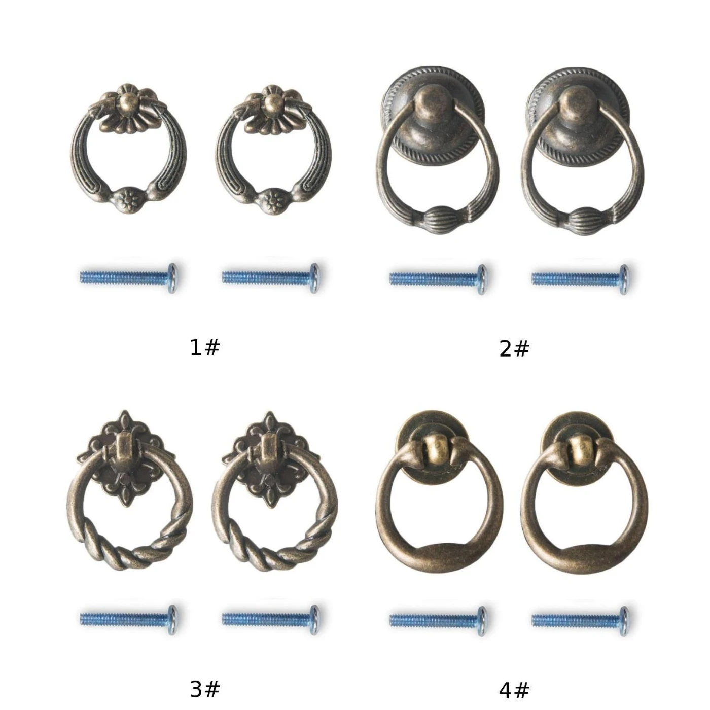 Cabinet Pull handle Drawer Dresser Cupboard Ring Zinc alloy Accessories Furniture