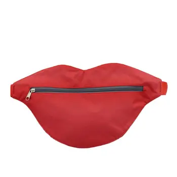 

Portable Waterproof Phone Bag Lip Shape Casual Belt Waist Bag Pouch Zipper Fanny Sports Running Pack