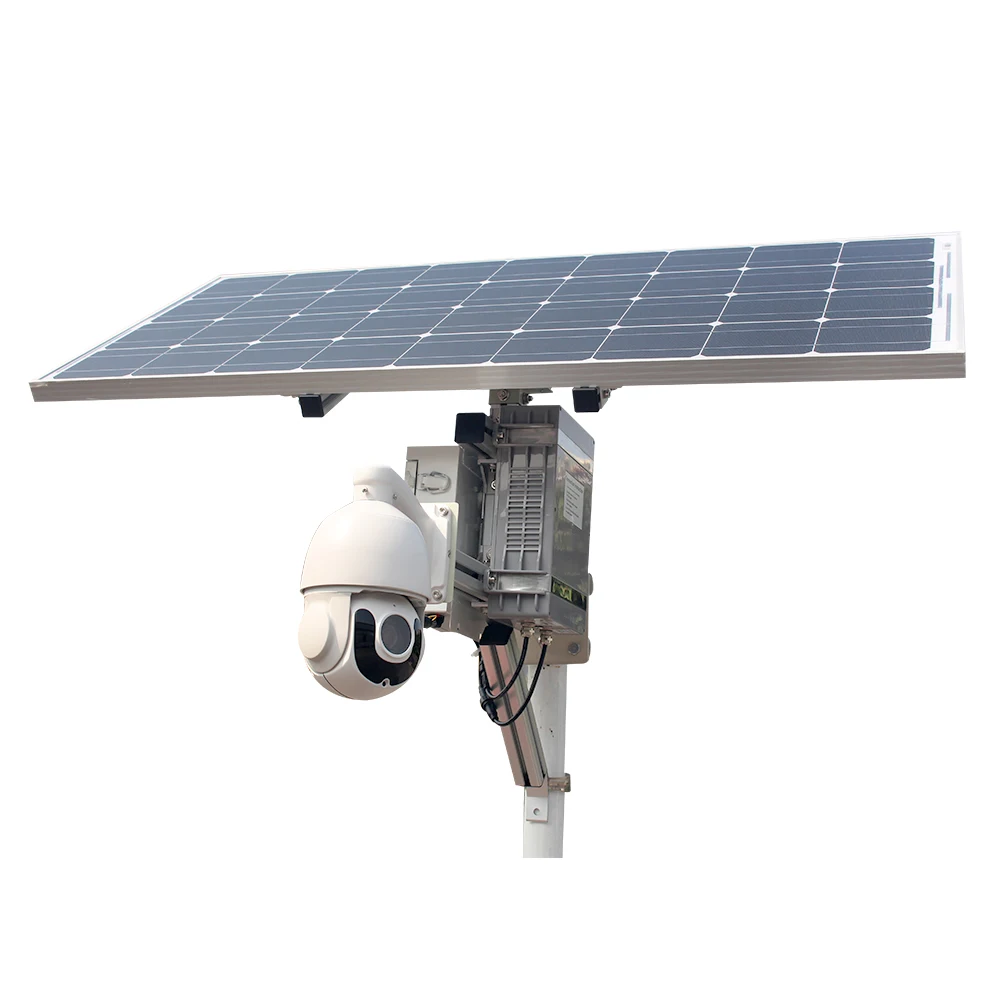 100w solar battery powered 4G camera gsm sim card slot 5MP 36X optical zoom wireless ip ptz outdoor security cctv with 480G SSD