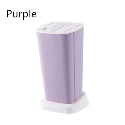 Purple Бытовой пластиковый держатель для ножей, кухонный нож, органайзер, подставки для ножей, для ножей, блок, инструмент, держатель для хранения, слив, кухонный гаджет - Цвет: Purple
