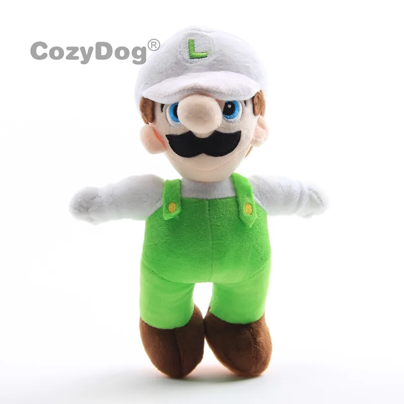 with white hat 25cm 25-42 см Большой размер огненный Mario Luigi Плюшевые игрушки кукла Япония мультфильм Аниме Мягкие игрушки Детские Дети Рождество подарок на день рождения - Цвет: with white hat 25cm