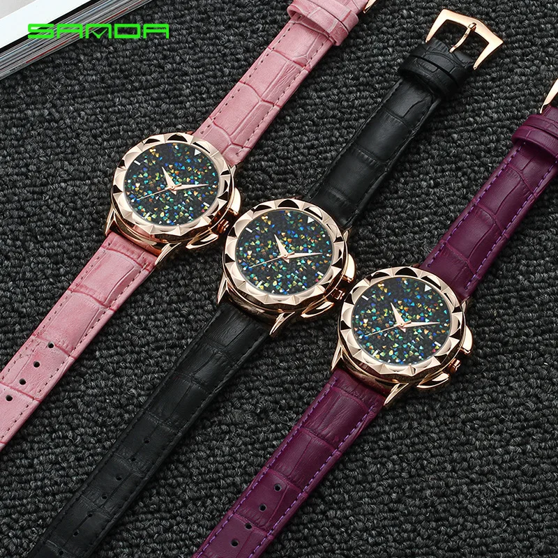 

SANDA Female Students Watch Genuine Product Trend of Fashion Dazzling Women's Watch Quartz Watch Casual Fashion Watch Belt Watch