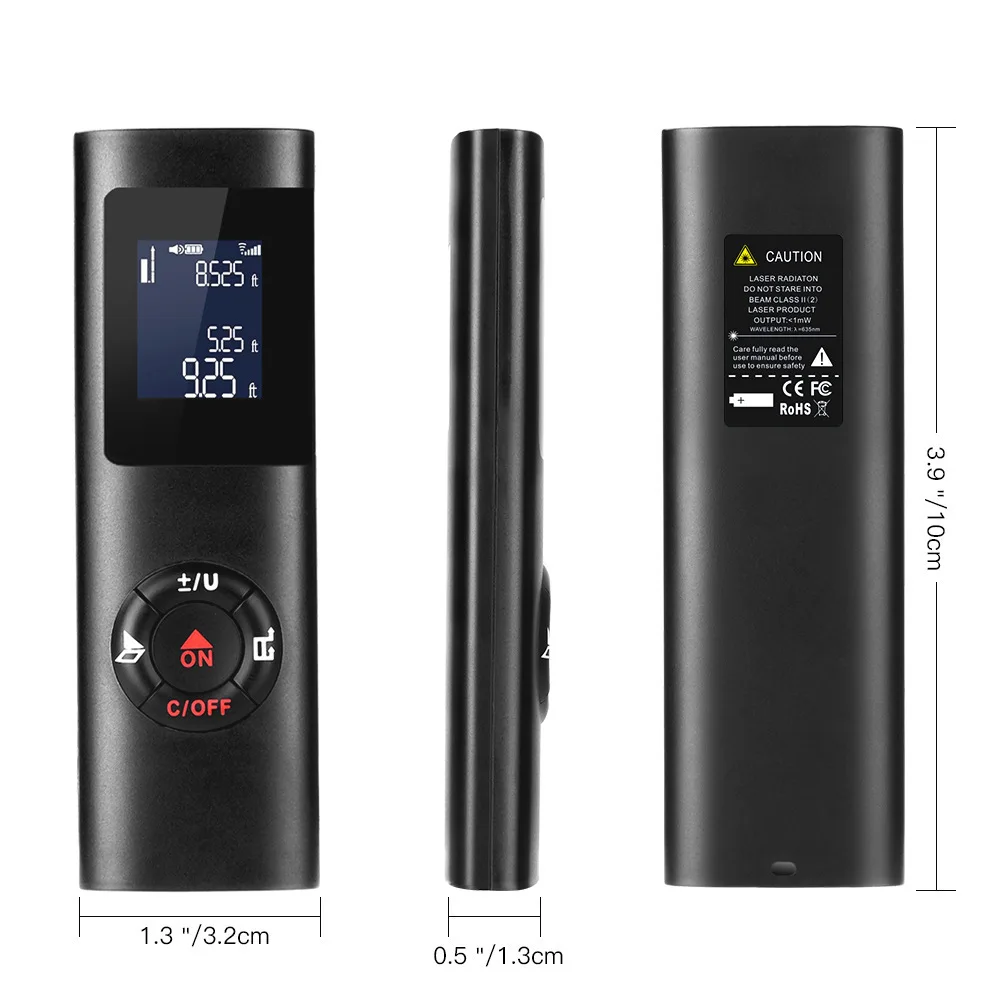 LAMEZIA Mini Portable Handheld 40M Smart Digital Laser Rangefinder DistanceMeter USB Charging Distance Measuring Range Finder LAMEZIA Mini Portable Handheld 40M Smart Digital Laser Rangefinder DistanceMeter USB Charging Distance Measuring Range Finder