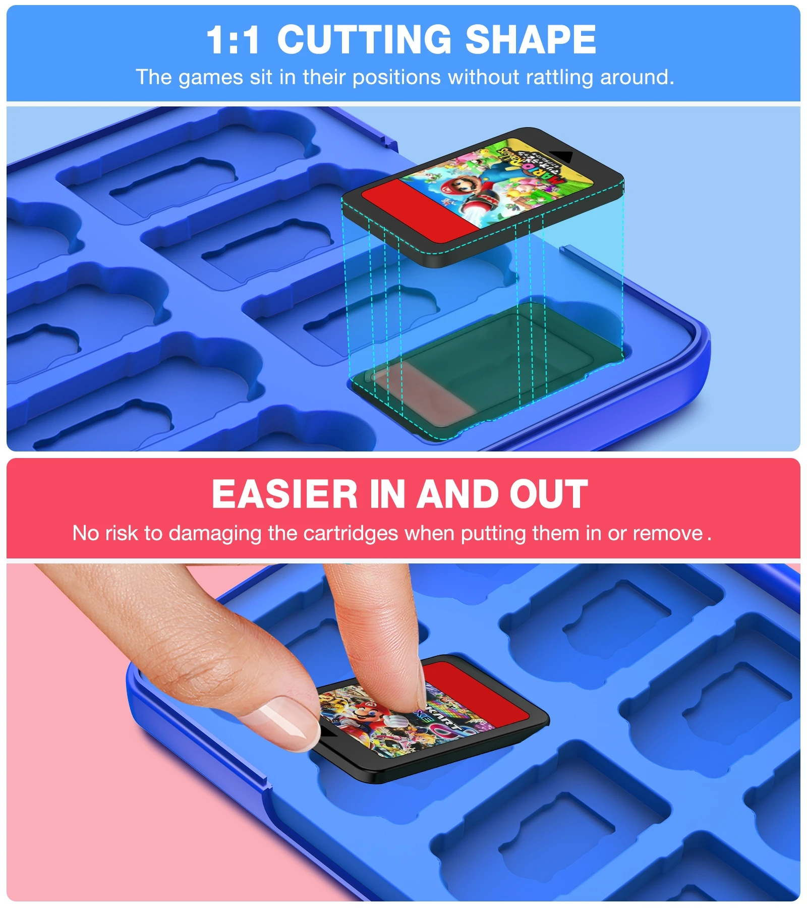 Case de Armazenamento de Cartões de Jogo para Nintendo Caixa de Armazenamento de Proteção Portátil para Interruptor Switch Oled Lite Acessórios 16 ns - Image 6