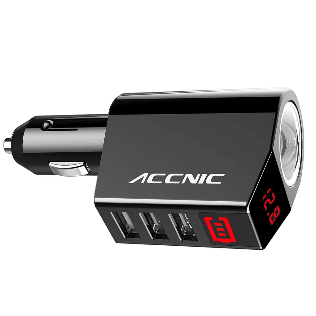 ACCNIC с 3 портами(стандарт прикуривателя светодиодный Напряжение монитор 12 V-24 V мотоциклов автомобиль авто Мощность Зарядное устройство - Название цвета: NO.1