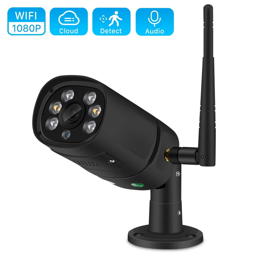 Цилиндрическая IP камера видеонаблюдения HD 2 Мп Wi Fi ONVIF 1080P беспроводная проводная
