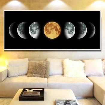 

Moon Poster Big Canvas Painting Wall Pictures for Living Room Modern Decoration Cuadros Decoracion Salon Moon Star Wall Art