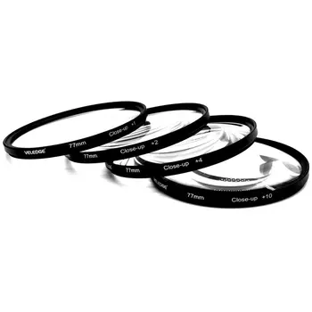 

77mm Professional Close-Up Macro Filter Set Photography Lens Kit +1 +2 +4 +10 Camera Magnification Wide Angle Accessories