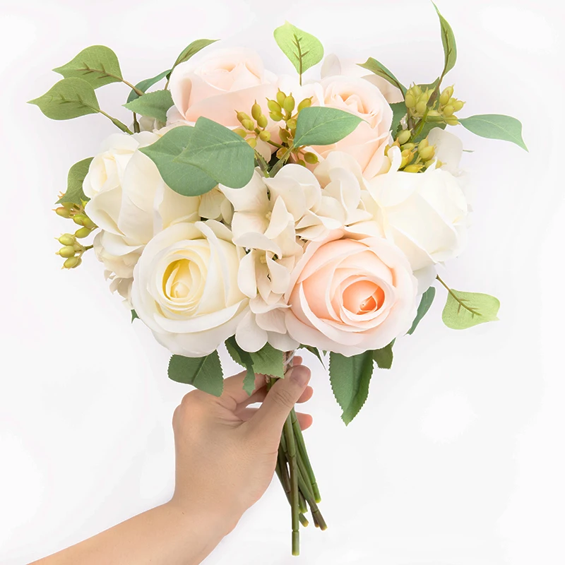 Красивые большие розы, искусственные цветы для свадебного букета предмет интерьера картина с розами шелковые большие поддельные бутоны роскошный пластиковый стержень
