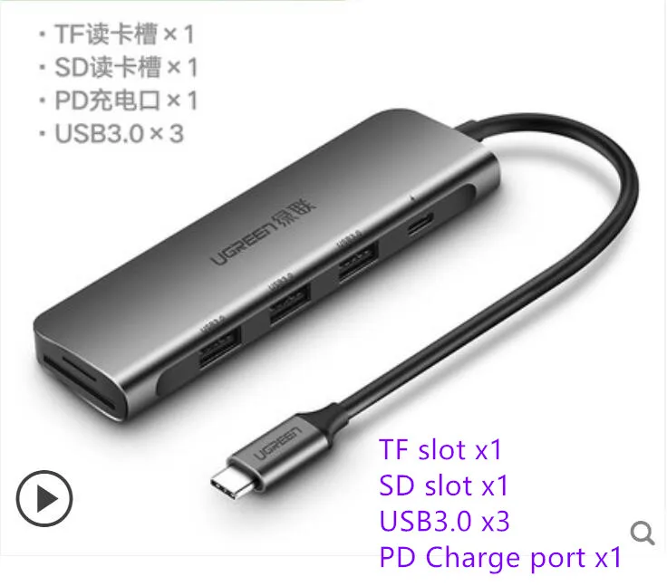 TF SD type Тип-c USB-C док-станции для ноутбука адаптер конвертер деконцентратор для Apple samsung huawei ноутбук мобильный телефон и т. Д. A009 - Цвет: TF SD type