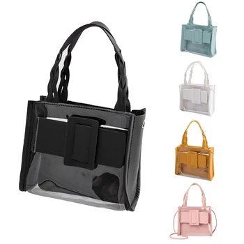 

Fashion Ladies Transparent Jelly Candy Color Flap Women Casual Shoulder Buckle Messenger Handbag Crossbody Bag