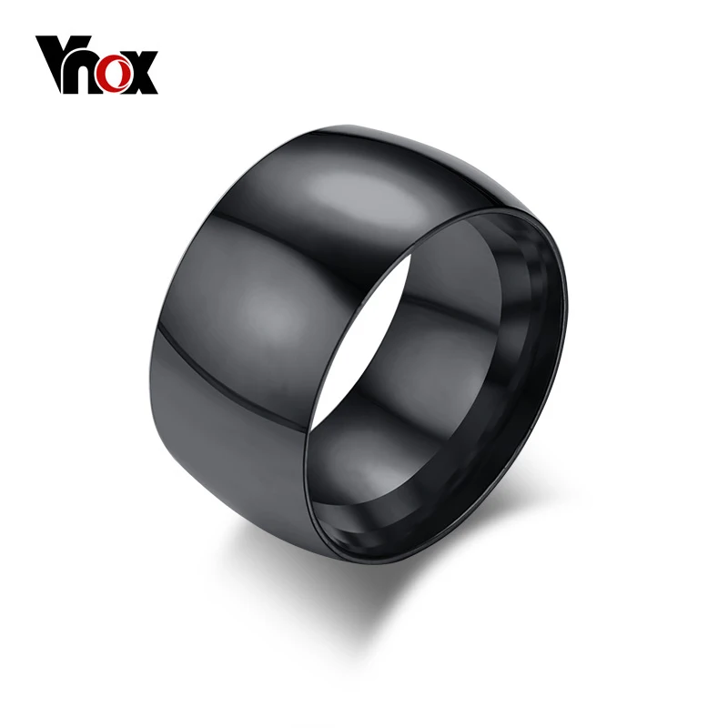 Мужское обручальное кольцо Vnox черное из нержавеющей стали шириной 11 5 мм