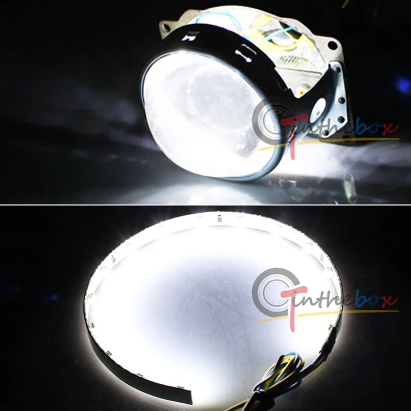 GTinthebox 2 шт. 15-SMD высокомощный светодиодный комплект с кольцом Demon Eye Halo для проекторов фар 2," 2,8" 3," модифицированный объектив проектора - Цвет: Белый