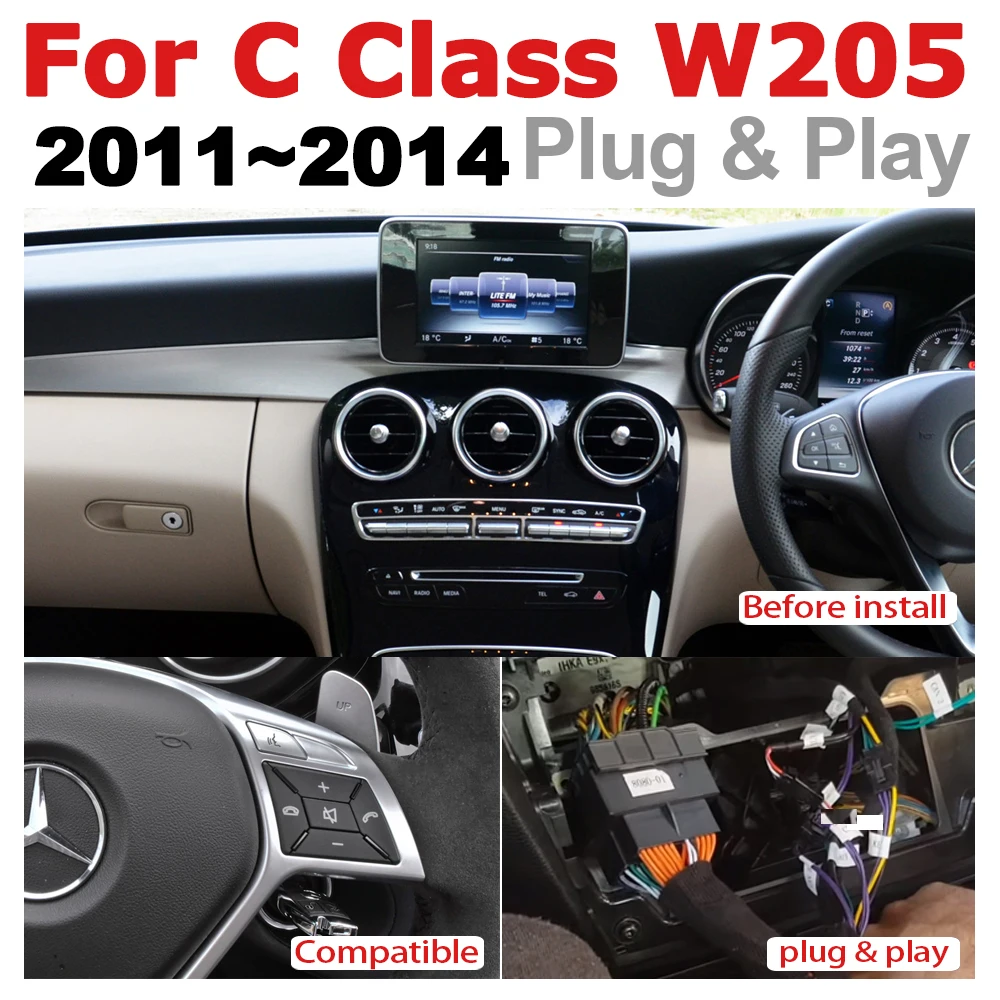 Автомобильный радиоприемник GPS навигация Android для Mercedes Benz C Class W205 2011 ~ 2014 NTG AUX