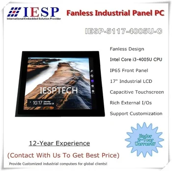 

Fanless industrial Panel PC, HMI, 17 inch LCD, Core i3-4005U CPU, 4G DDR3, 500GB HDD, 4*RS232, 4*USB,1*GLAN