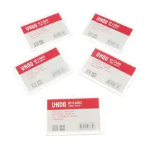 

Pack of 5 PP Name Badges ID Card Holder with Anti-slip Combi-Clip 4-color