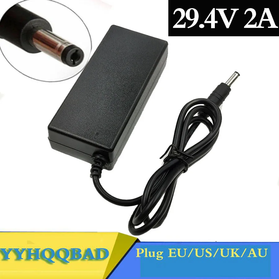 Charger Adapter Battery Charger Battery Charger Adapter YYHQQBAD 29.4V 2A Charger for 24V 25.2V 25.9V 29.4V 7S lithium battery DC 5.5*2.1 MM EU/US/AU/UK