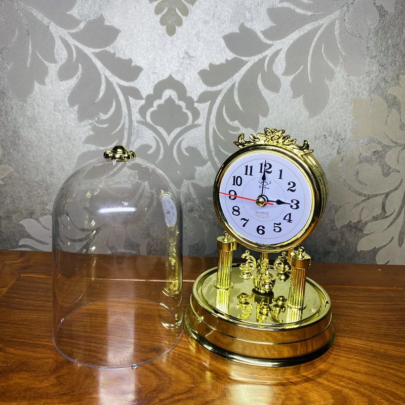 Retro living room clock, silent table clock, rotating pendulum 3