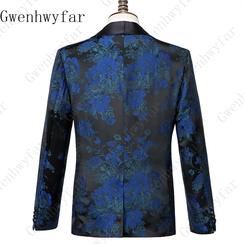 Gwenhwyfar Terno Masculino мужской костюм с цветочным рисунком, 3 предмета, куртка, жилет, повседневный деловой костюм, Homme Mariage, большие размеры