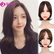 AIYEE, длинные передние волосы, Настоящая Натуральная синтетическая челка, заколка для волос, бахрома, накладные волосы, боковая челка