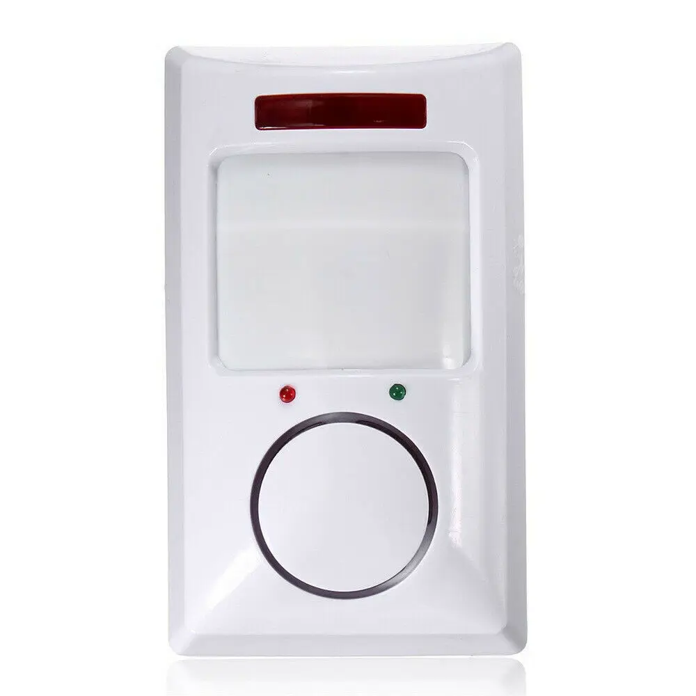 Wireless Pir Motion Sensor Alarm+ 2 Remote Controls for Home Garage Shed Caravan white