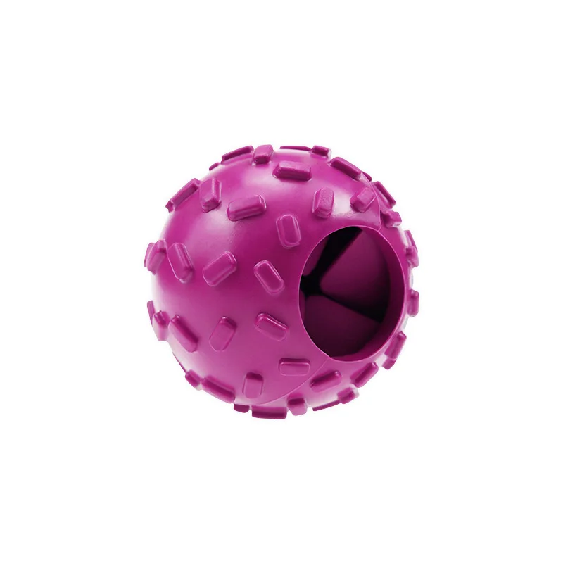 Purple 1 шт. Домашний питомец собака игрушка мяч устойчивая к укусам собака жевательная игрушка для собак чистка зубов собака еда диспенсер щенок игрушки мячик-игрушка для домашних животных диаметр 7 см - Цвет: Purple